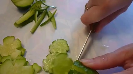 Карвинг от краставици и домати ( красиво ооформяне на закуската