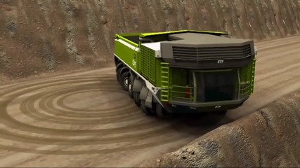 Минен камион Mt-240 върти в кръг