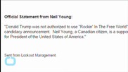 Trump Campaign: We'll Stop Using Neil Young's Music