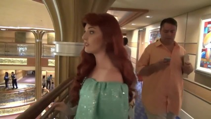 Ariel Meet and Greet on Disney Dream Cruise Ship, Disney Cruise Line - Says Flounder Likes Aquaduck