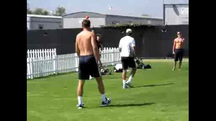 Ana Ivanovic playing football at Iw 2009
