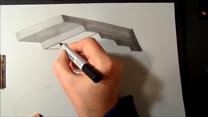 Anamorphic Illusion, Drawing 3d Staircase, Time Lapse