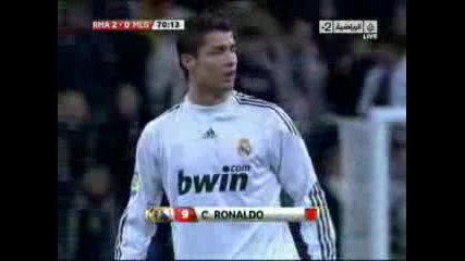 Cristian Ronaldo получи червен картон - Real Madrid Vs Malaga 