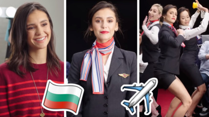 Нина Добрев проговори български във видео! Вижте актрисата като стюардеса