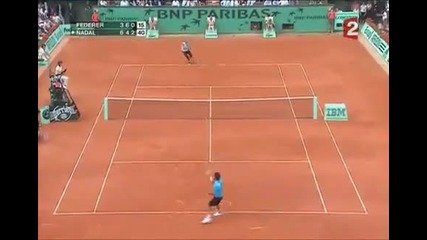 French Open 2007 Final Nadal vs Federer Set 3 highlights 