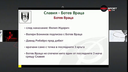 Славия и Ботев Враца удрят гонга на 6-ия кръг в efbet Лига