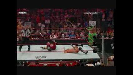 rey mysterio прави двойно 619 на edge и cris jericho - all stars tag team match wreslemania 25