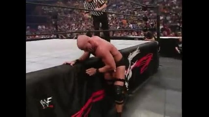 No Mercy 2001 Steve Austin vs. Kurt Angle vs. Rvd [ part 2/3 ]