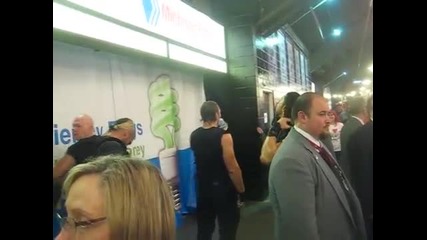 The Shield backstage about to make entrance through the crowd