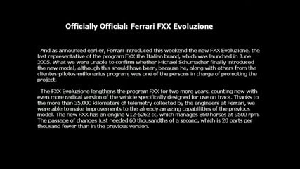 New Ferrari Fxx Evoluzione