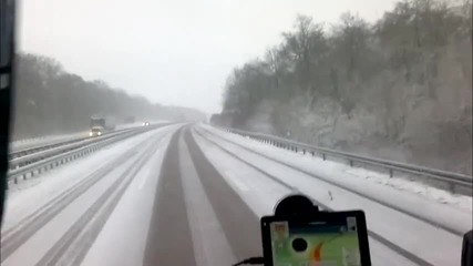 Една немска магистрала през зимата