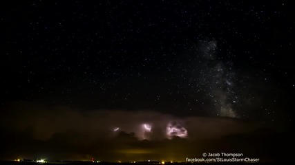 Time lapse - гръмотевична буря над Макомб, Илинойс 20.9.2014