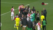 Сблъсъци на терена след мача Монако - Ница