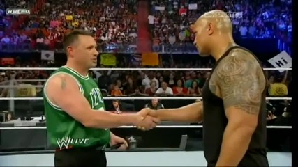 The Rock bottom to Michael Cole