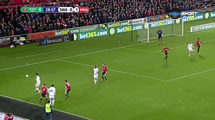 Суонси - Манчестър Юнайтед 0:1 /първо полувреме/