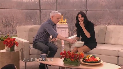 Anderson Surprises Courteney Cox with Big Bowl of Ranch Dressing