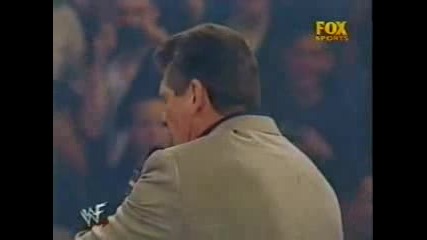 W W F Raw - Wrestling fan confronts Mr. Mcmahon in the ring