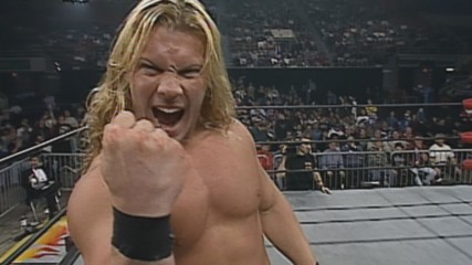 Chris Jericho is fired up after delivering a devastating Missile Dropkick: WCW Monday Nitro, Dec. 9, 1996 (WWE Network E