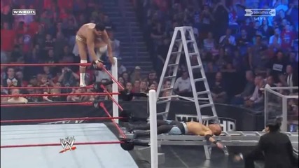 Alberto Del Rio falls into a Ladder