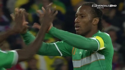 [hd] Бразилия - Котдивоар 3:1 Гол на Дрогба