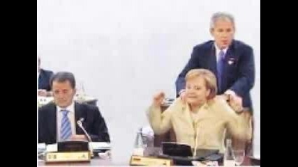 Буш Масажира Ангела Меркел На Г8 Среща