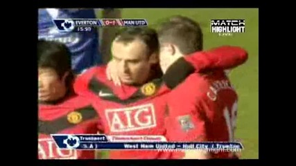 Бербатов гол - Everton 3 - 1 Man United