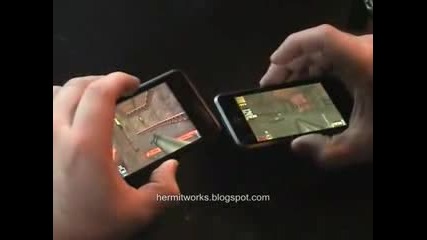 Човек Играе Quake3 С Ipod Touch