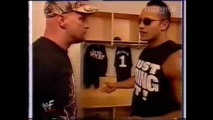 Stone Cold & The Rock Backstage at Unforgiven 2000 