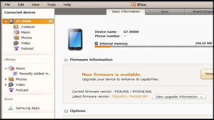 Samsung Kies - Save taken photos and videos