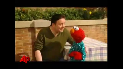Ricky Gervais + Elmo - Sesame Street 
