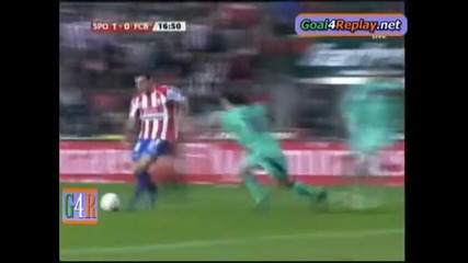 Sporting Gijon - Barcelona 1 - 0 (1 - 1, 12 2 2011) 