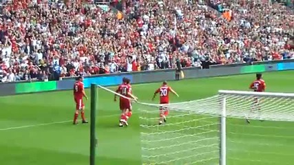 Andy Carroll Goal Against Valencia behind goal
