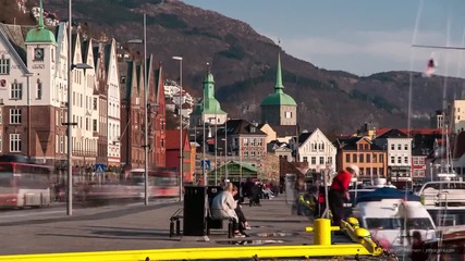 Берген - Норвегия - Timelapse