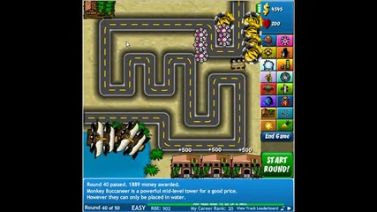 bloons tower defense 4 - track 1 (easy mode)