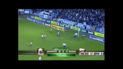 Dep. La Coruna - Atletico Madrid 0 - 1 Kun Aguero goal 2009 11 21 