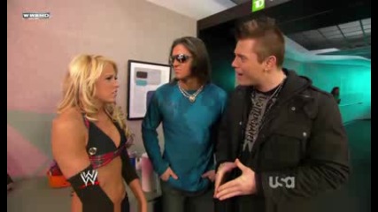 Kelly Kelly Backstage With Miz & Morrison [raw - 12.22.08]