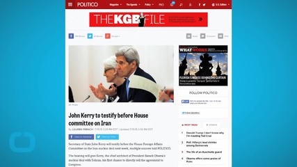 Kerry to Testify Before House Committee on Iran