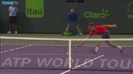 David Ferrer Saves Break Point In Style - Miami 2015