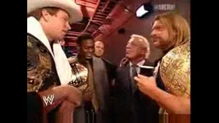 J.b.l amp Triple H Backstage at Wrestlemania 21