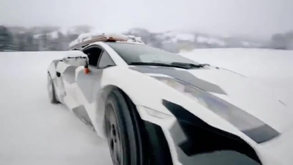 Дрифт с Lamborghini в снега