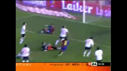 Valencia 2 - 2 Barcelona All Goals 25 - 04 - 2009