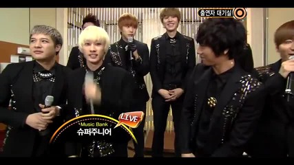 Super Junior - Back Stage ~ Music Bank (23.09.2011)