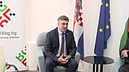Премиерът Бойко Борисов разговаря с хърватския си колега Андрей Пленкович
