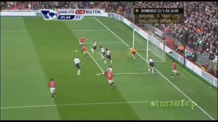 14.01.2012 - Пол Скоулс гол ! Manchester United - Bolton ! (3-0)