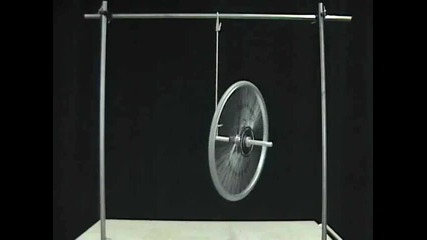 Жироскоп колело вързано за въже 