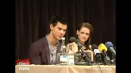 Kristen Stewart & Taylor Lautner Stockholm Press Conference (part 2) 