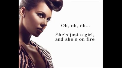 Alicia Keys - Girl on fire lyrics video.