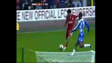 Liverpool 3 - 2 Wigan Kuyt Goal Za 3 - 2
