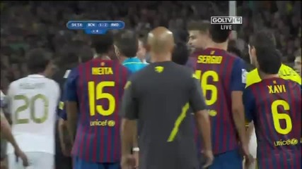 [hd] Marcelo Red Card vs. Barcelona + Fight - Super Copa 2011