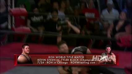 Kevin Steen attacks Roh World Champion Tyler Black ( Seth Rollins )